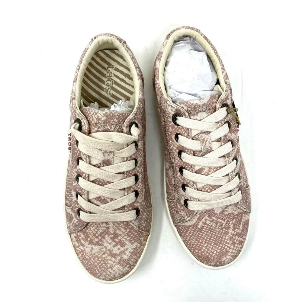 Taos Star Canvas Low Top Sneakers Blush Snake Print